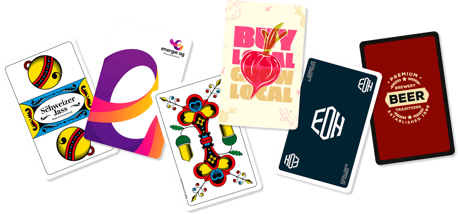 Werbe-Jasskarten mit Firmenlogo – Schweizer Spielkarten